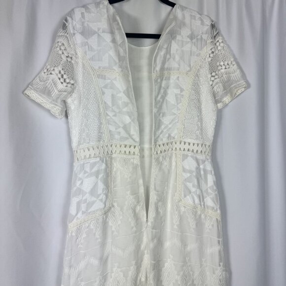 Anthropologie Eri + Ali White Lace Swann Midi Dress Embroidered Victorian 10 - Picture 13 of 13